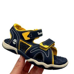 Timberland Adventure Little Boys Outdoor Sporty Sandal Size 12 Navy Blue Yellow